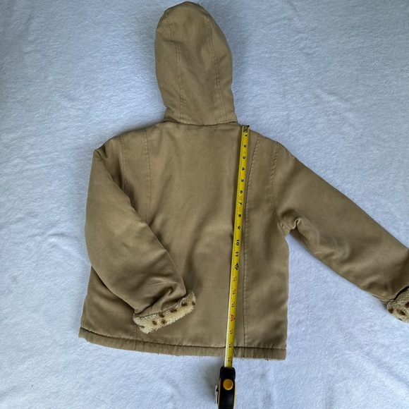 Kids Tan Hooded Jacket with Faux Fur by [Brand] - Picture 6 of 8